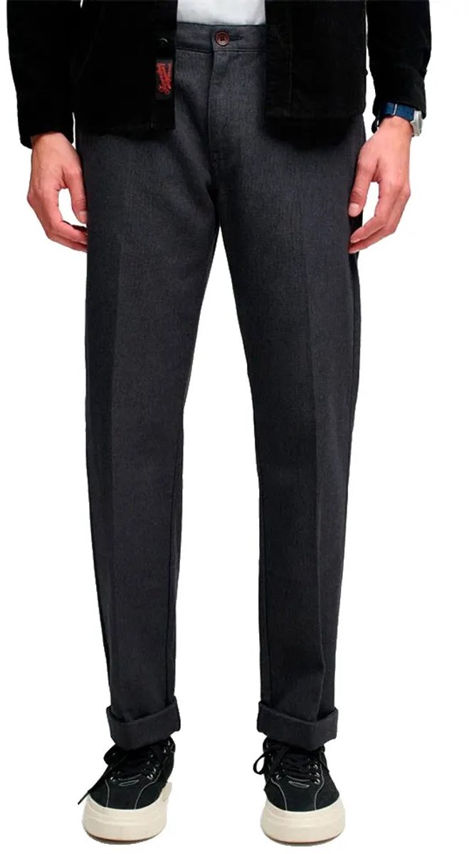 Superdry Premium Regular Chino Broek 36 32 Man Textured Charcoal