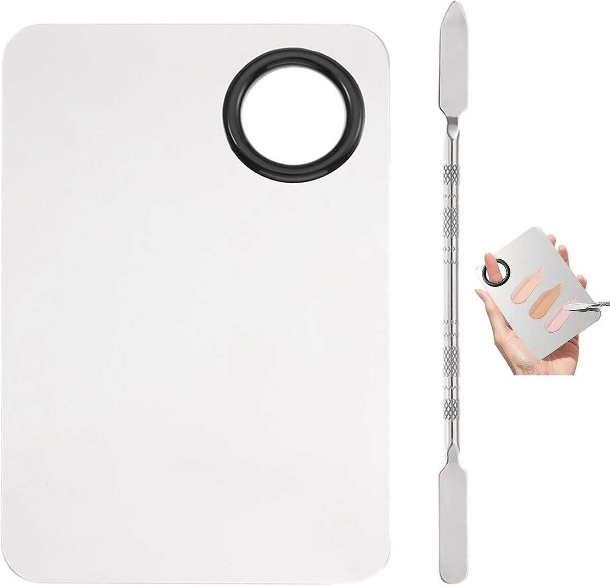 Cosmetic Mixing Palette Set van 2 met Spatula voor Eenvoudig Mengelen van Make-up voor een Mooie en Elegante Look