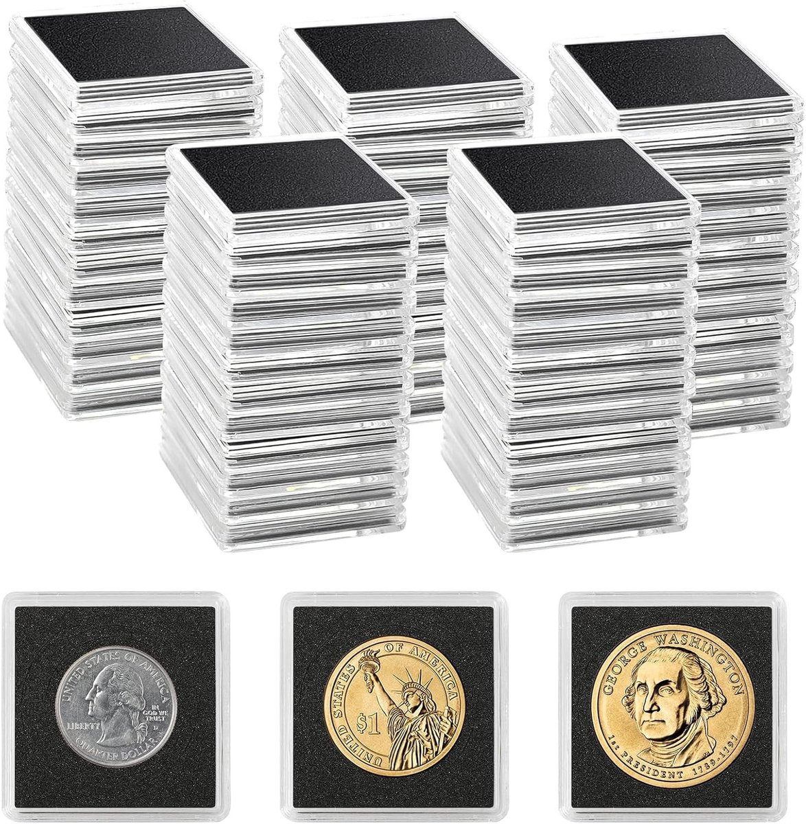 40 mm Coin Capsules voor Muntverzameling, 50 Stuks Muntopslag met Sponsen, Bescherming en Presentatie van Munten