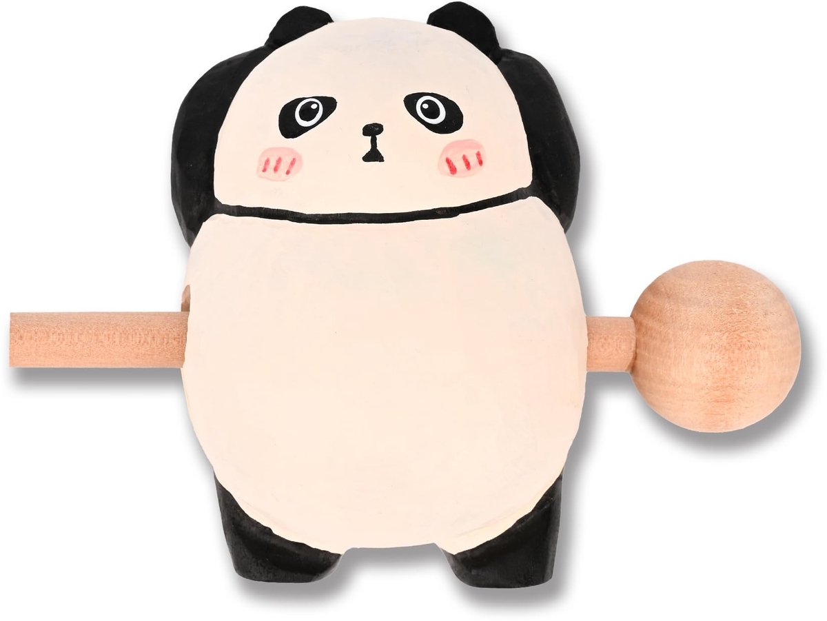 Handgemaakt Houten Dierenbeeldje - Panda Mokugyo