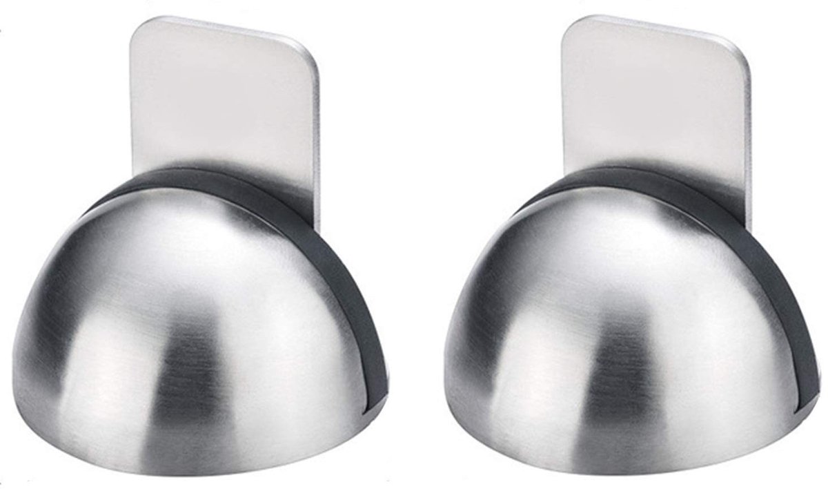 2 Stuks Magnetische Deurstop - Roestvrij Staal met Rubber