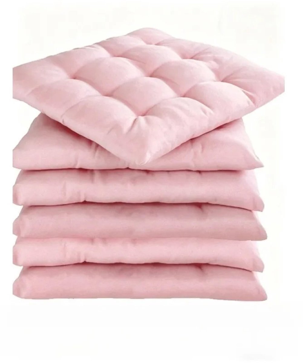 Set van 6 ademende vierkante zitkussens - Roze