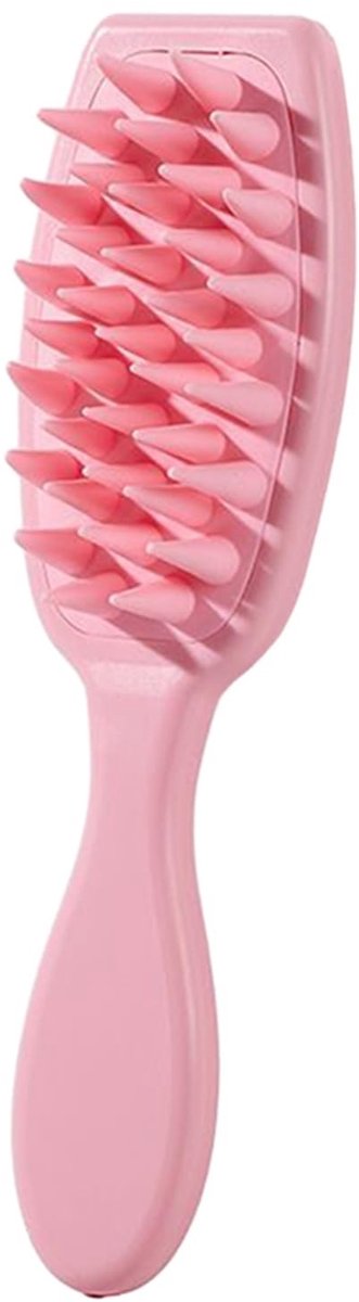 Shampoo Borstel - Silicone Hoofdmassage met Lange Handgreep - Roze