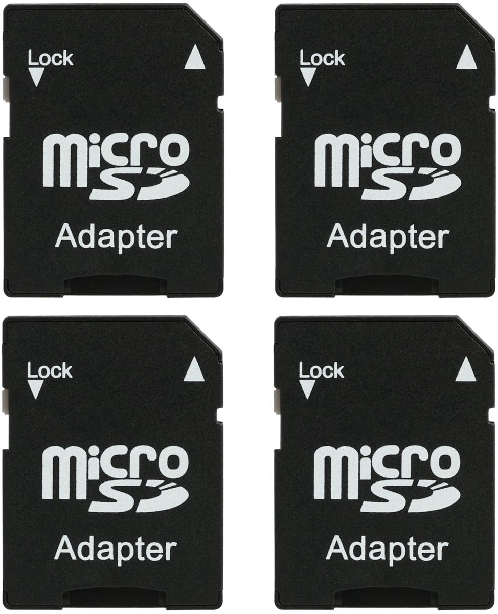 Pack van 4 Micro SD Kaart Adapters - Compatibel met Veel Apparaten