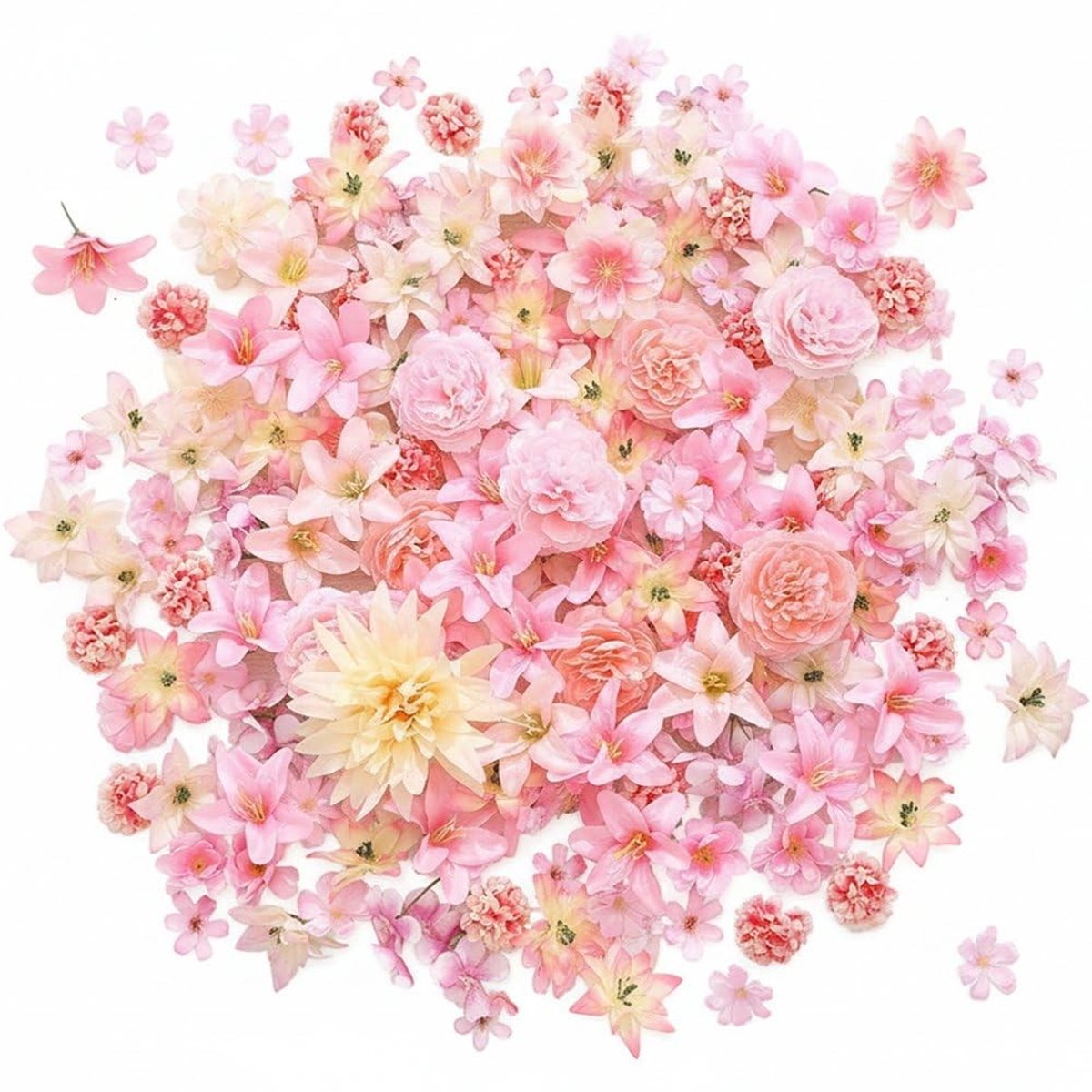 50 Stuks Mini Zijde Bloem Hoofd - Roze Pioen voor DIY en Craft