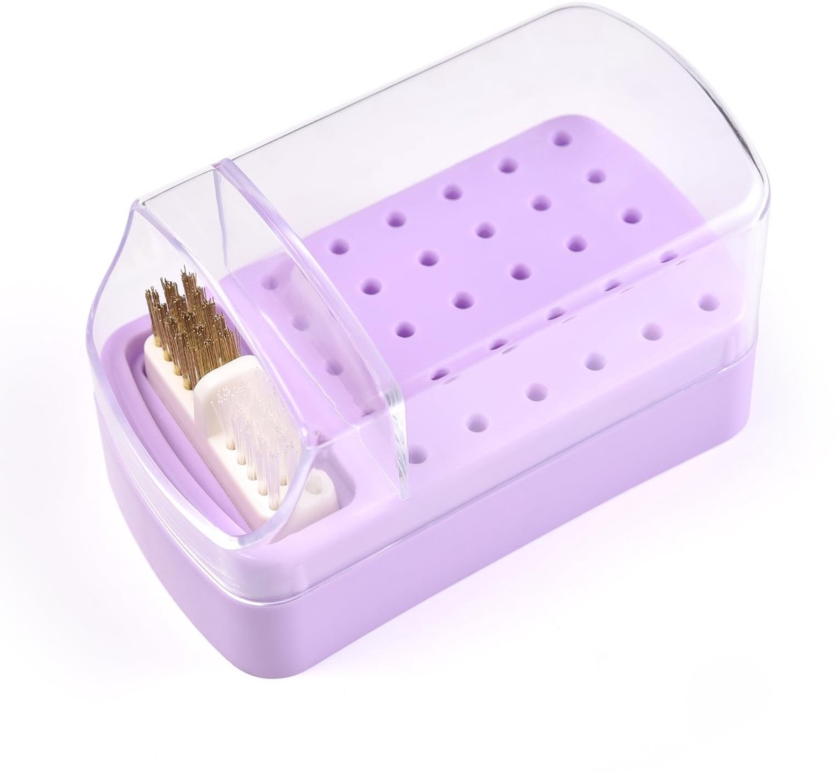 2-in-1 Nagelboorhouder en Cleaner - Organiser - Paars