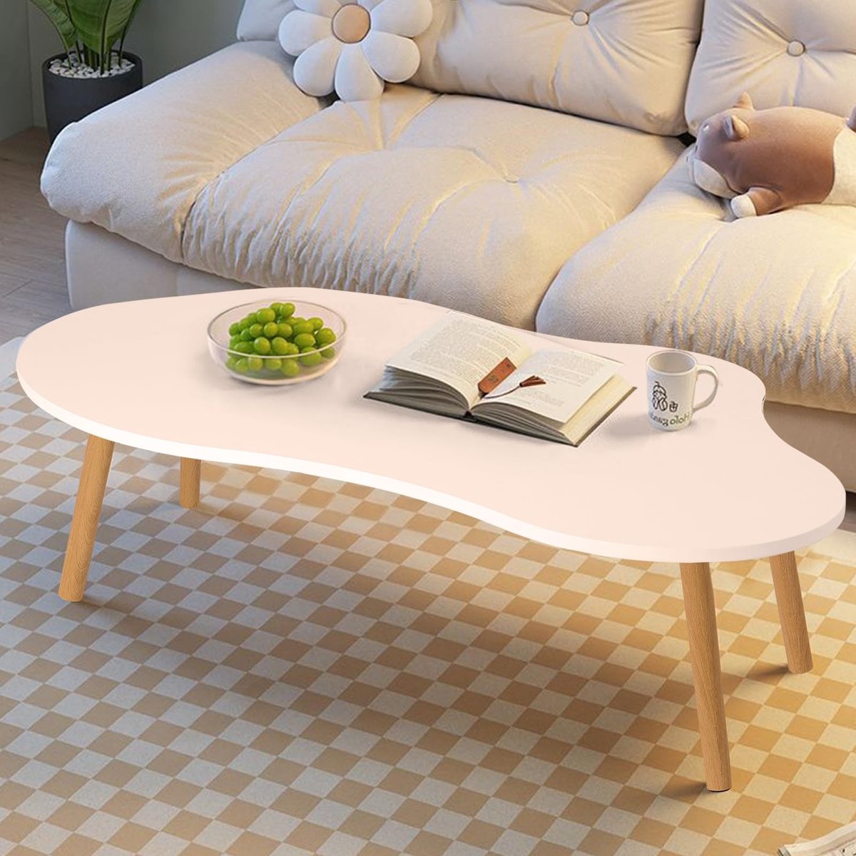 Kleine Koffietafel - Wolkenvormig Wit