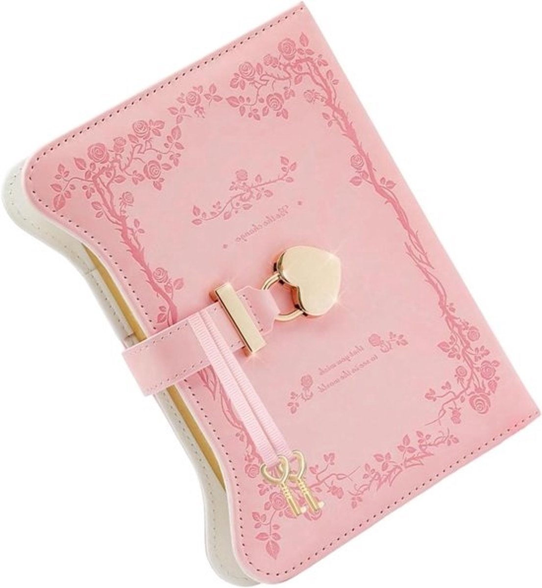 Dagboek met slot - Notitieboek agenda - Persoonlijke notities - Zacht PU-leer - B6 15x20cm - Roze