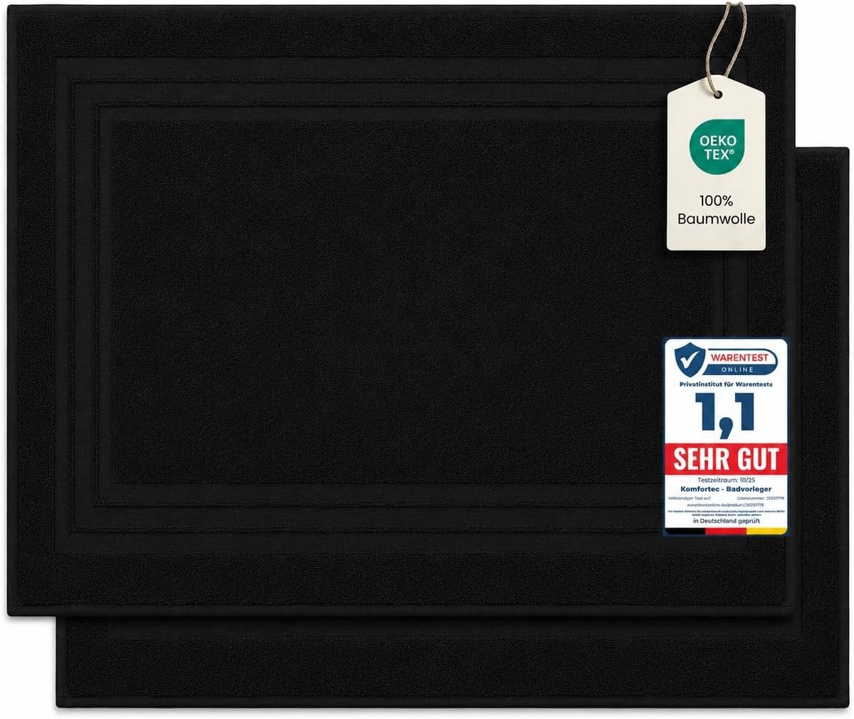 Badmat Set 2 Stuks 50x70 cm - 100% Katoen 600 g/m2 - OEKO-TEX