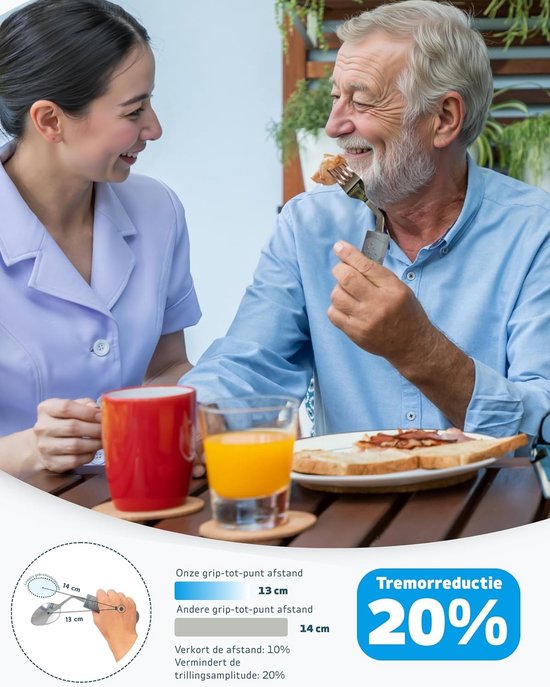4-delige Keuken Set met Gewogen Bestek voor Parkinson, Trillingen en Artritis - Eetgerei voor Ouderen en Mensen met Beperkingen — afbeelding 2