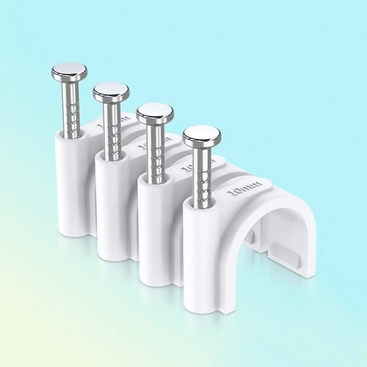 Stevige Kabelhouders voor aan de Wand, 100 Stuks Nylon Draadnagels voor Kabelbeheer in Kantoor en Keuken, Wit 10mm