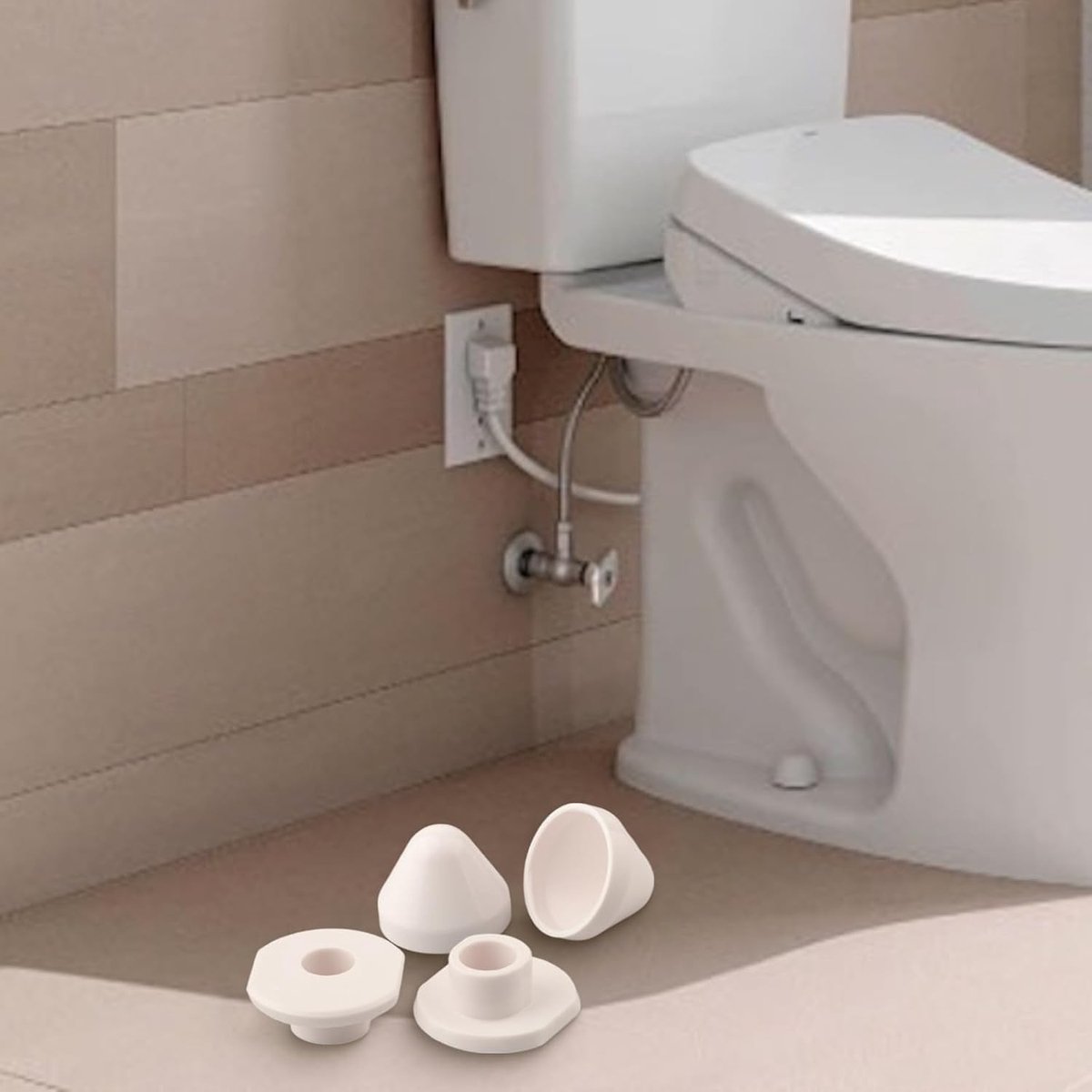 Decoratieve Plastic Covers voor Toiletvloerschroeven - Set van 2 Paar voor Upgrade en Bescherming