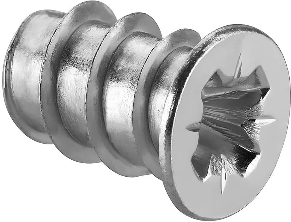 Stalen Euro Schroeven 6.3 x 8 mm voor Meubelverbindingen - Speciale Bevestigingsschroeven voor Uittrekbare Ladegeleiders - 50 Stuks met Diameter 5 mm