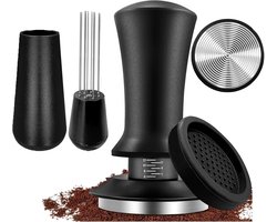 Espresso Tamper 51 mm, Drukregulerende Koffietamper met Kom, RVS Filterhouder en Barista Accessoires voor Perfecte Koffie
