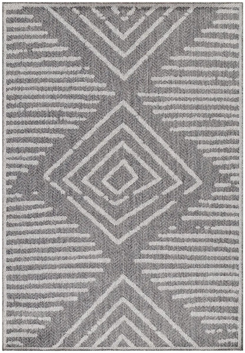 Dutch XXL Buitenkleed | Aruba | Geometrisch | Grijs | 160x230 cm | Buitentapijt | Tuintapijt