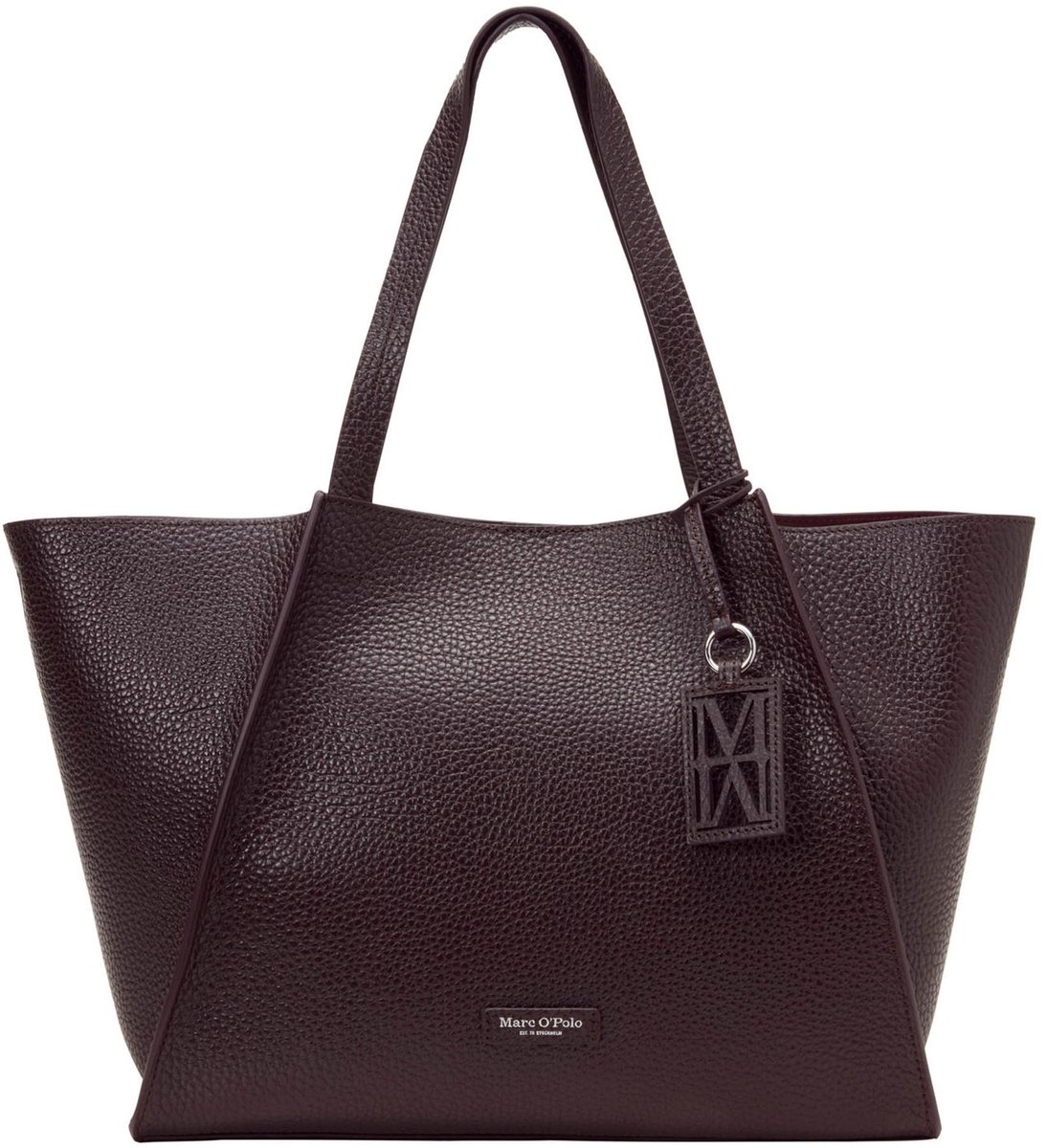 Marc O'Polo Leren shopper schoudertas Biana Shopper Black Cherry donkerbruin