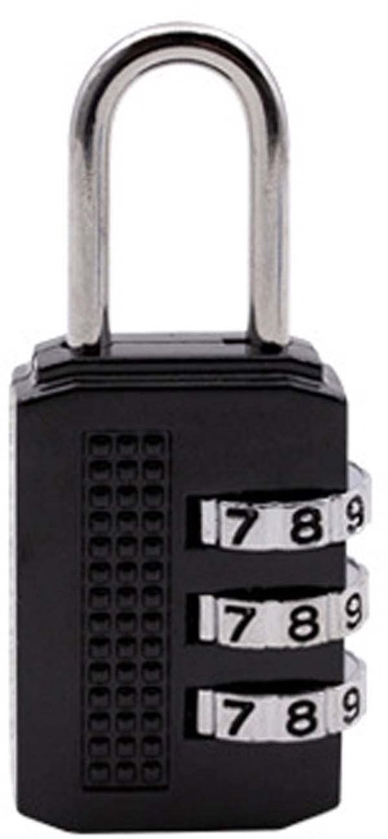 Hangslot met 3-cijferige Combinatie - Zwart