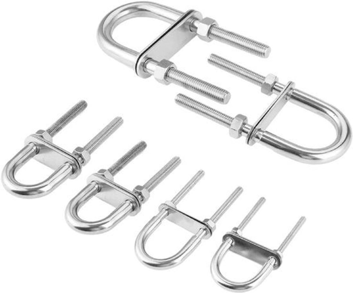 Metalen ronde U-bout 304 roestvrij staal M12 × 150 mm lengte met zeskantmoer plaat wasmachine voor het bevestigen van leidingleiding kabelbuisbeugels Boottrailer 1 STKS