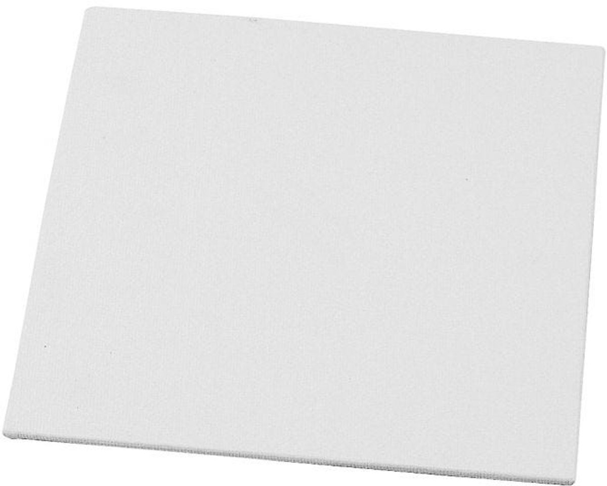Canvas paneel, afm 15x15 cm, dikte 3 mm, wit, 1stuk, 280 gr
