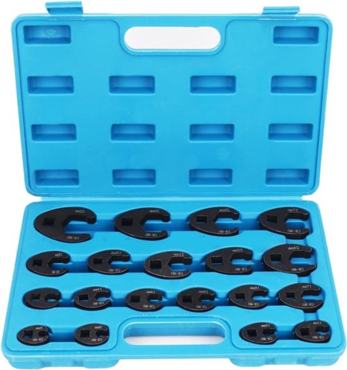Kraaienvoetsleutel Set - Steeksleutel Set - Moeilijk Bereikbare Moeren - CR-MO Staal - 8-32 mm - Zwart