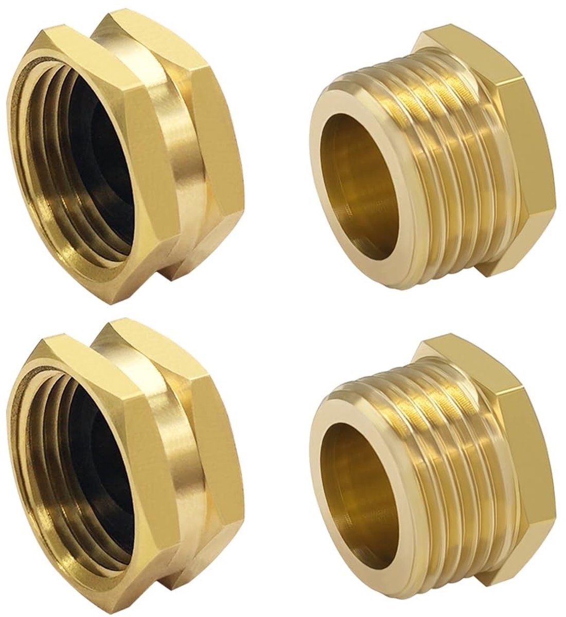 4PCS Tuinslang Fittingen Set - Messing Caps en Plugs