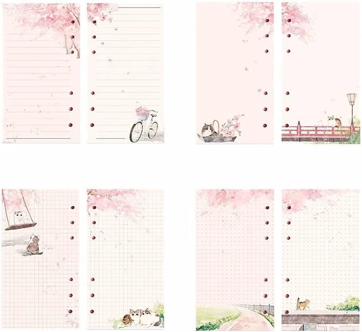 A6 Navullingen voor Planner - 80 Vellen Ruled Papier - Roze