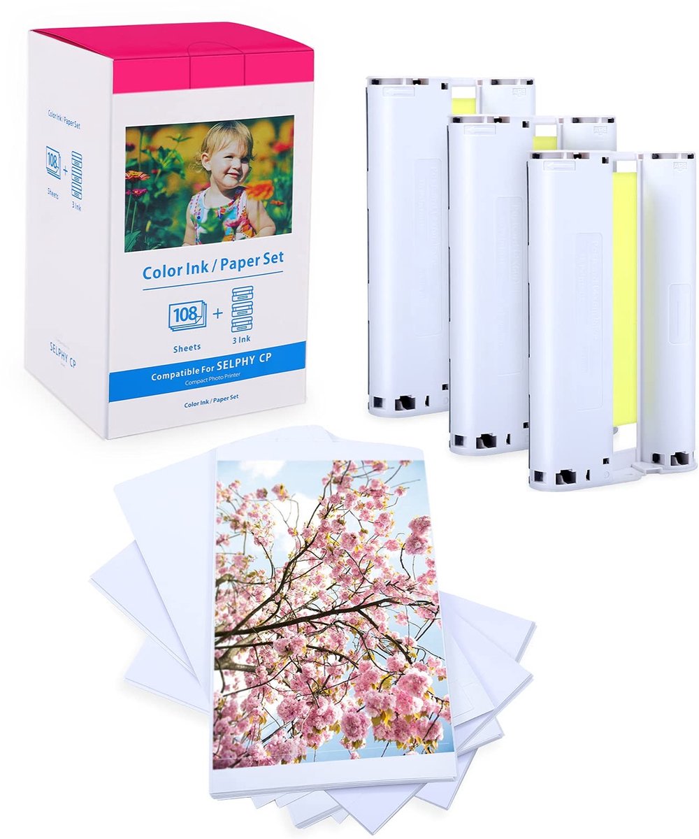 Fotopapier en cartridges voor Canon Selphy CP1500 - 108 vellen