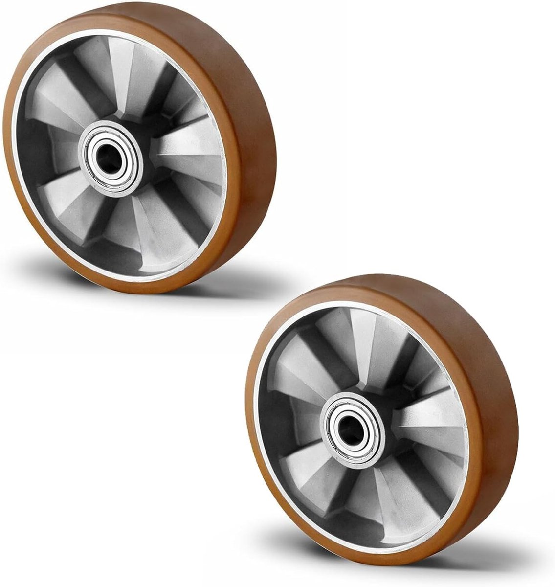Set van 2 Zware Castors - Aluminium Rim - Diameter 125 mm