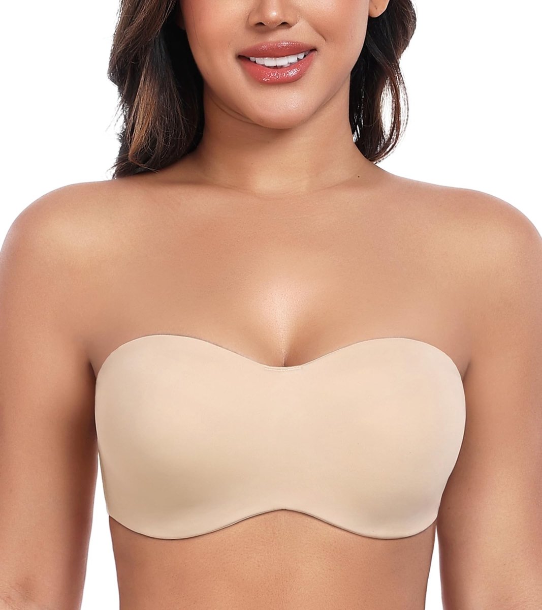 Strapless Bandeau Bh - Volledige Dekking - Beige