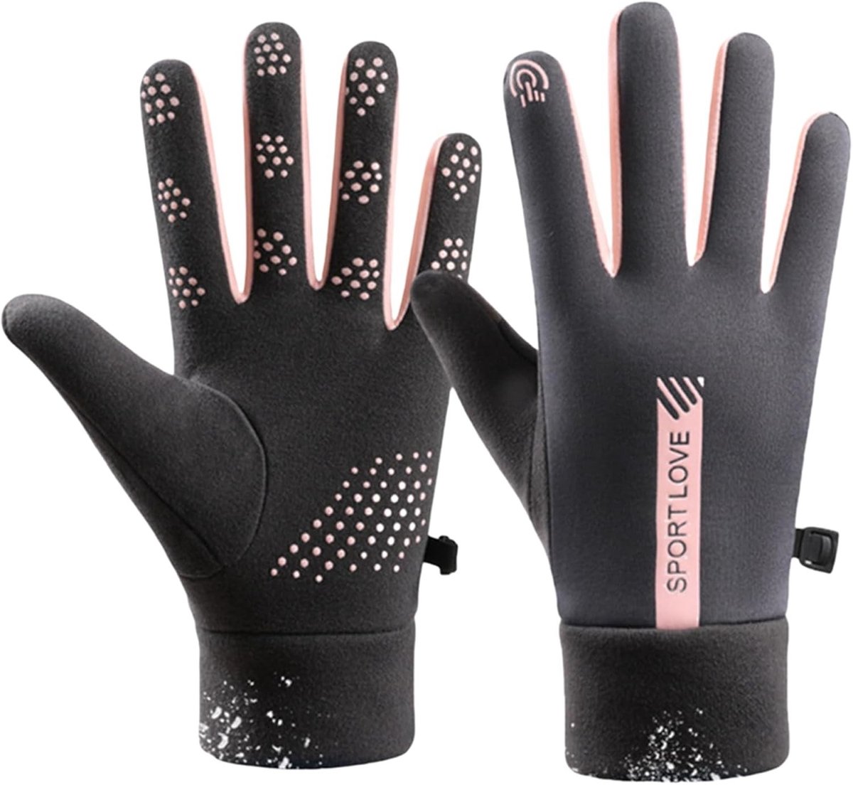 Dames Winterhandschoenen met Touchscreen, Antislip Silikonengreep, Ideaal voor Sport en Activiteiten in de Koude
