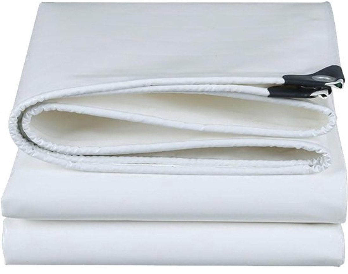 Zwaar Dekzeil PVC - Waterdicht Zeildoek Grondbedekking - Buiten Beschermen - Versterkte Randen Hoekwikkels - 1x1.2m - Wit