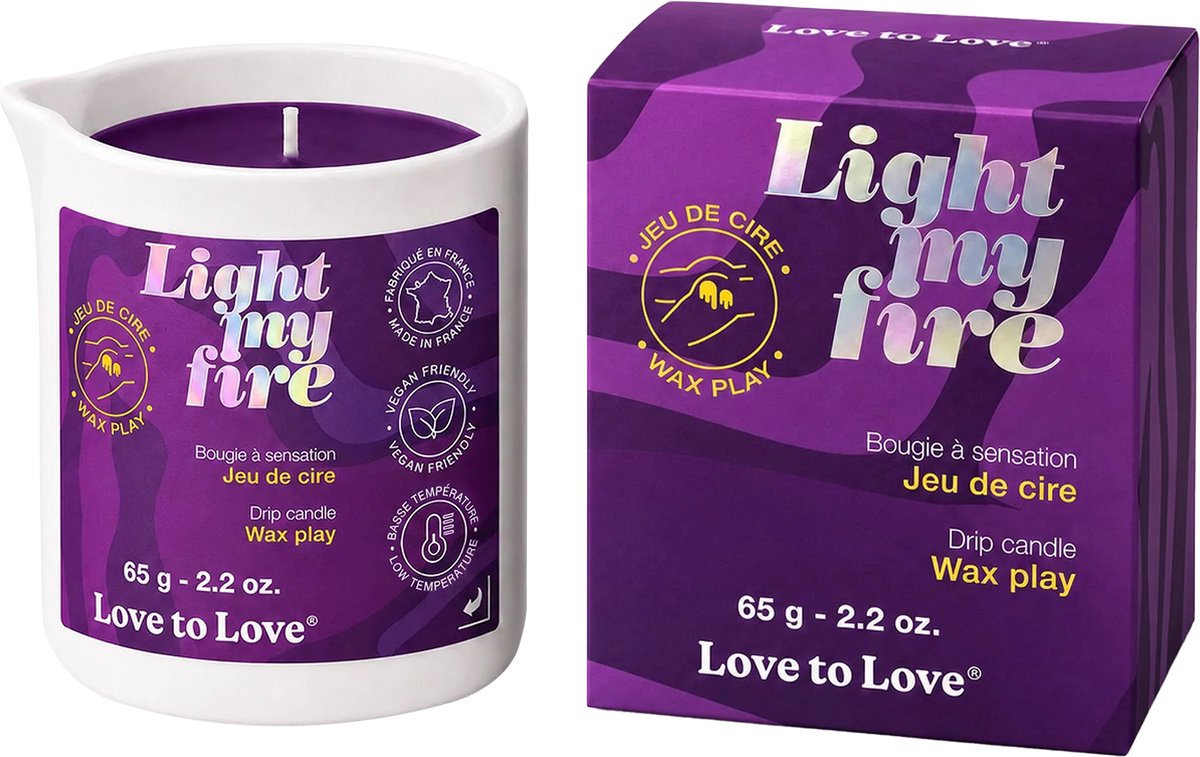 Love to Love - Light My Fire - Druppelkaars - Wax Play - Paars