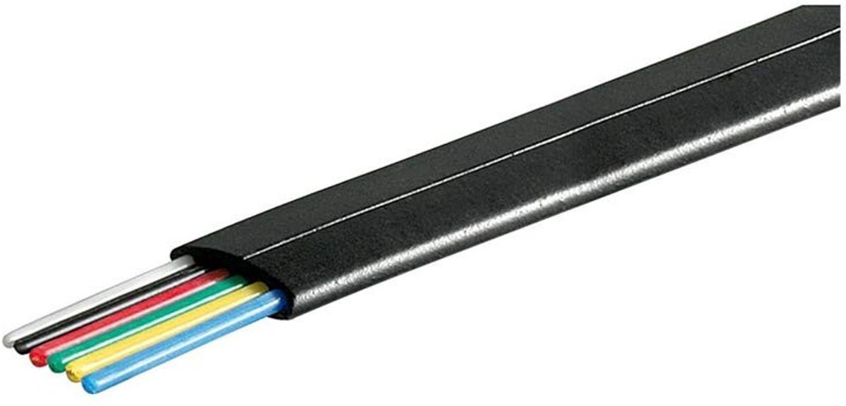 100m Telefoon Flat Kabel - 28, Zwart