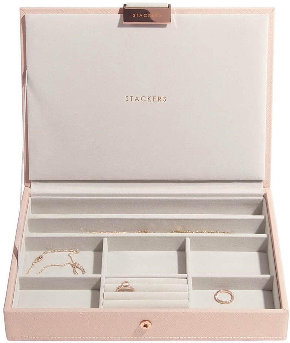 Sieradenbox - Blush Roze - Met Grijze Velvet Voering