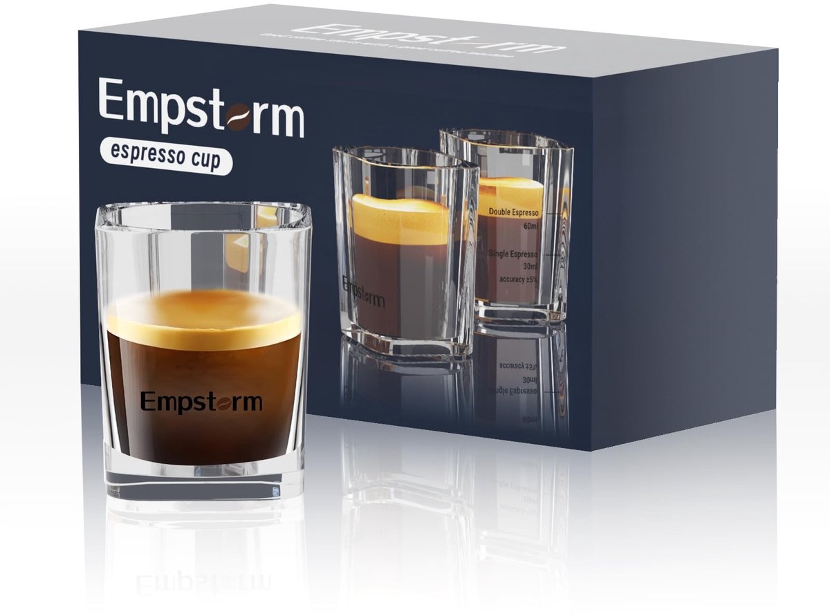 Set van 2 Dubbelwandige Espresso Glazen - Transparant