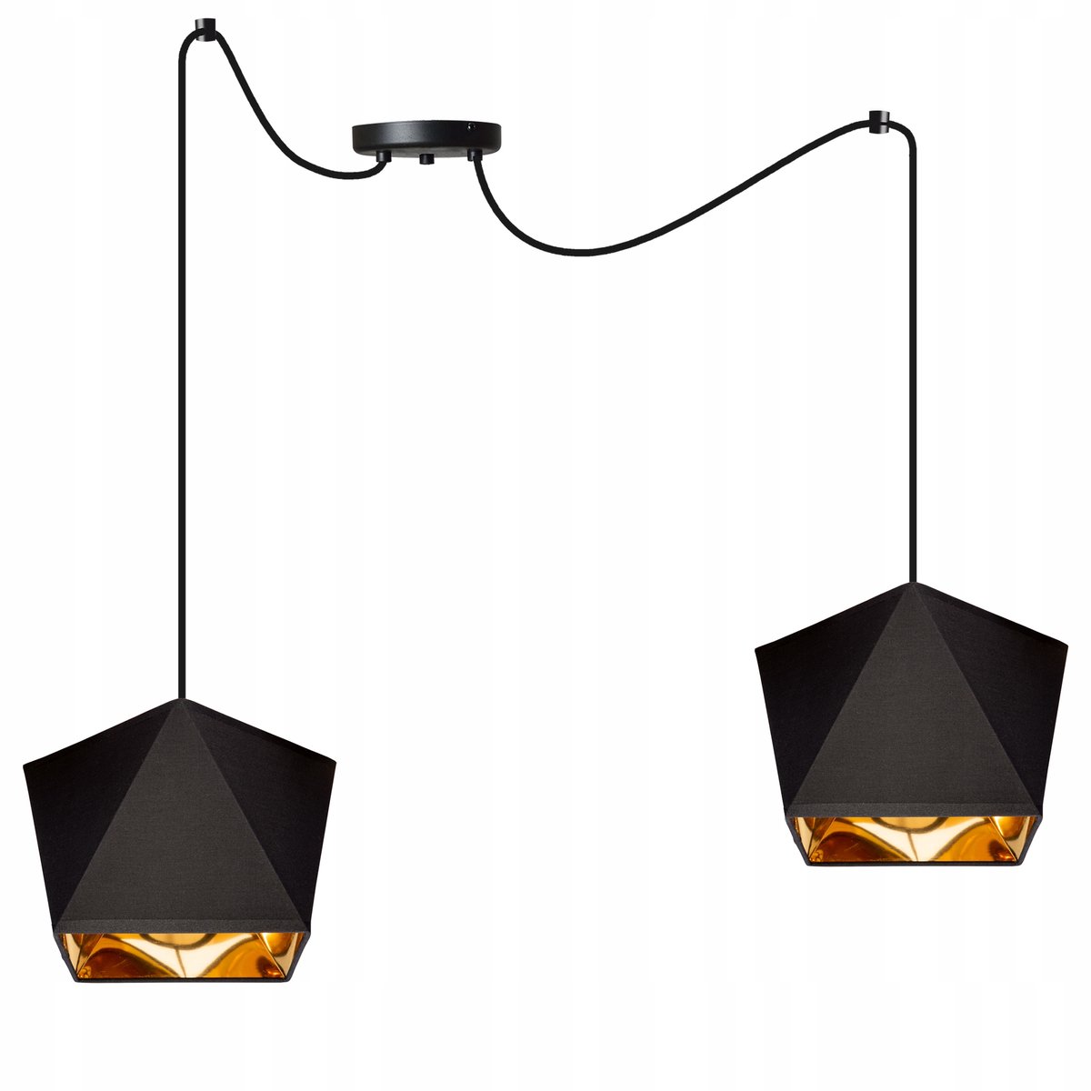 Hanglamp Spider Zwart Goud Glamour Loft 2-lichts E27