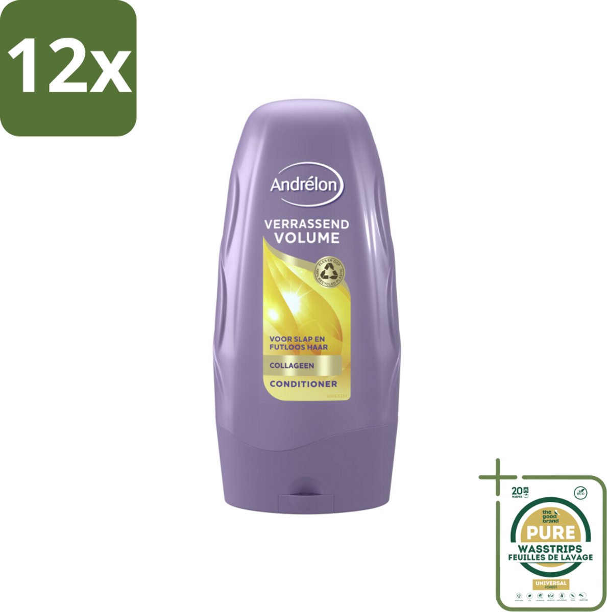 Andrélon Conditioner Verrassend Volume 250 ml - Voordeelverpakking - 12 stuks - Haartype - Haartoon