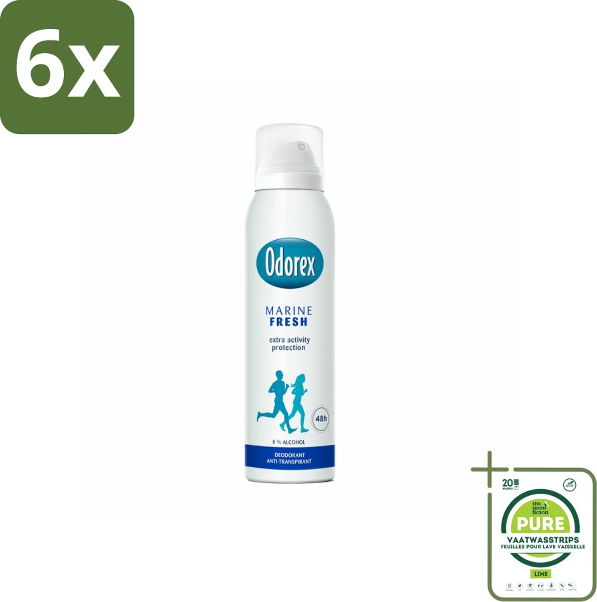 Odorex Deodorant Spray Marine Fresh 150 ml - Voordeelverpakking - 6 stuks - Marine Fris Deospray - Frisheid