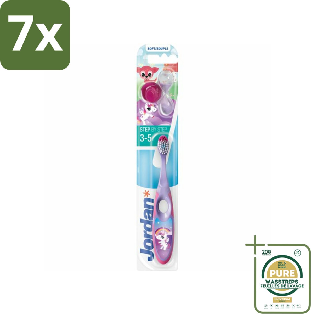 7 x Jordan Tandenborstel Step 2 (3-5 jaar) - Grootverpakking - Tandenborstel Kinderen 3-5 Jaar - Tandenborstel Melkgebit - Tandenborstel Voor Kinderen - Tandenborstel Zachte Haren - Tandenborstel Voor Melktanden