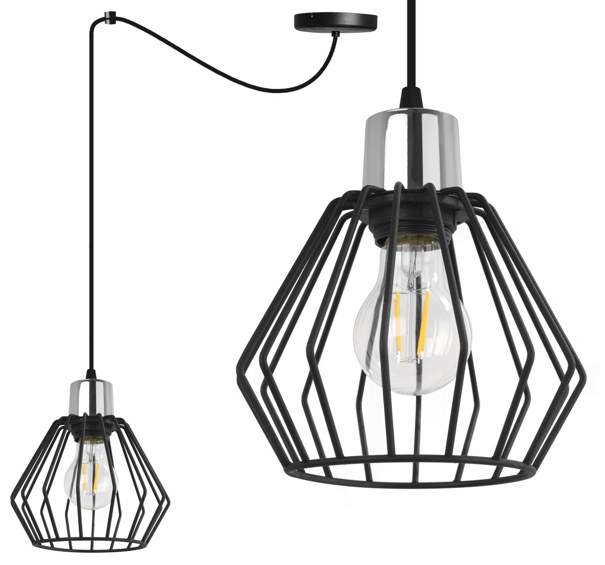 Hanglamp Spider Nuvola Zwart Metaal E27 Max 200cm