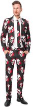 Suitmeister Skulls Blood - Heren Pak - Halloween Kostuum - Verkleedkleding - Zwart - Maat M