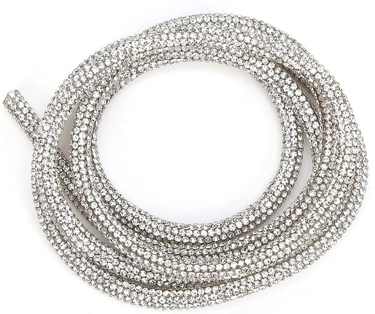 Rhinestone Tube Touw voor DIY Bogen, Haarbanden en Linten - Perfect voor Bruidsjurken en Kostuums (Wit)