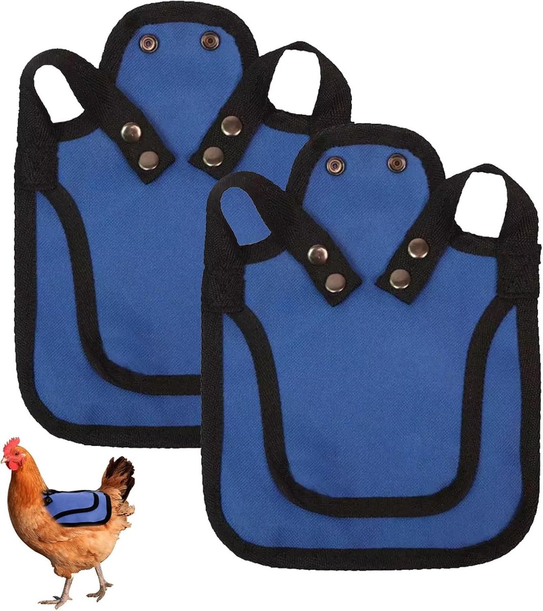 Premium Kippenzadels met Rekbare Band - Bescherming voor Kippenruggen, Verstelbare Kippenzadel voor Kweek en Comfort (Blauw)