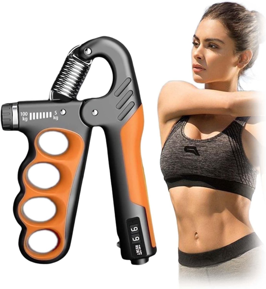 Verstelbare Handtrainer voor Gripkracht, Vingersterkte en Spiertraining met Weerstand van 5-100 kg