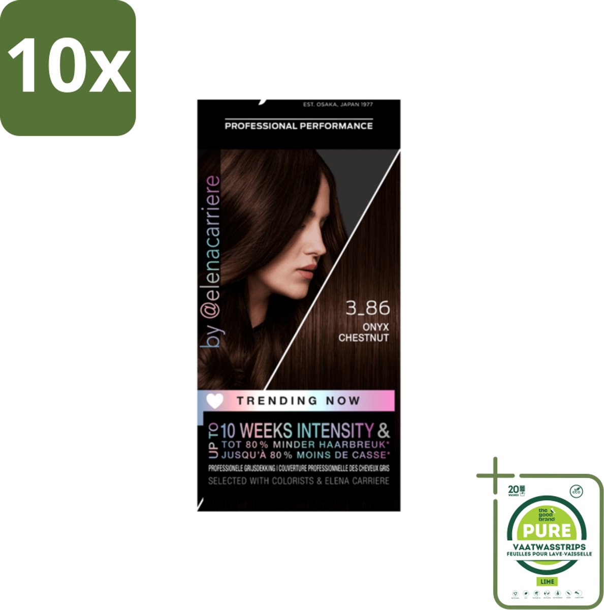 10 x Syoss - Haarverf - 3-86 Onyx Chestnut - 1 Haarkleuring - Grootverpakking - Haarverf - Kastanjebruin - Permanente Haarkleur - Syoss - Salonplex