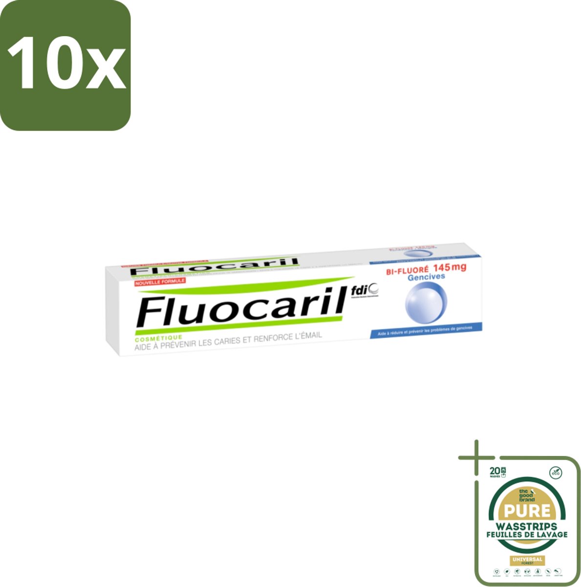 10 x Fluocaril - Tandpasta - Met Fluoride - 75 ml - Grootverpakking - Fluoride Tandpasta - Tanden Beschermen - Gaatjes Voorkomen - Tanden Versterken - Bi-fluoride Tandpasta