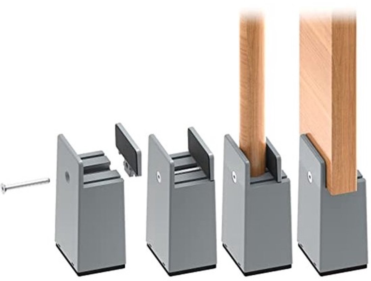 Verstelbare meubelverhogers 10 cm - 4 stuks robuuste verhogers voor banken, tafels en stoelen