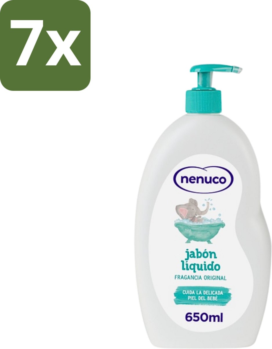 Nenuco - Jabon Líquido - Vloeibare Zeep - Originele Geur - Met Doseerpomp - 650 ml - Bulkverpakking - 7 stuks