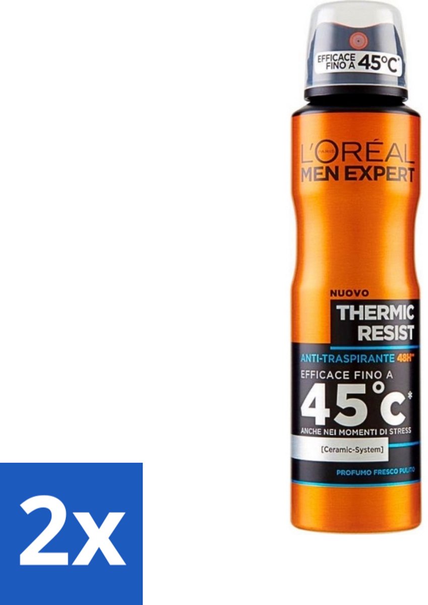 L'Oréal Men Expert Deo Spray - Deodorant - Thermic Resist - 150 ml - Voordeelverpakking - 2 stuks
