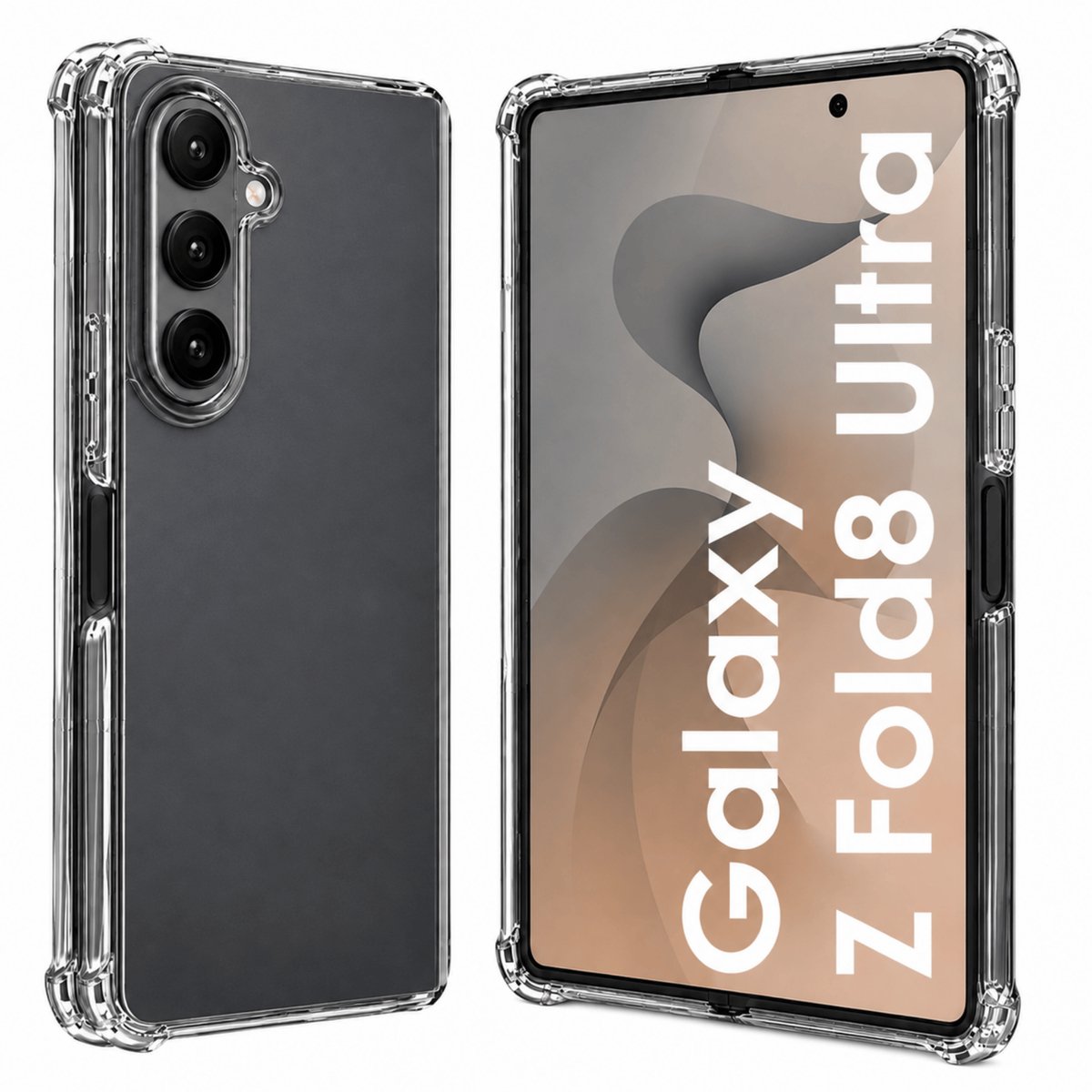 Hoesje geschikt voor Samsung Galaxy Z Fold 8 Ultra backcover Shockproof siliconen Transparant